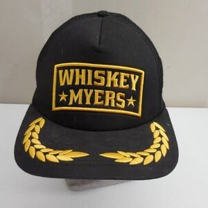 Whiskey Myers Band Trucker Hat Black Gold Laurel Snapback Rapid Dominance